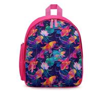 Japanese Fishes Flowers Travel Backpack Casual Daypack Shoulder Bag with Adjustable Straps for Hiking