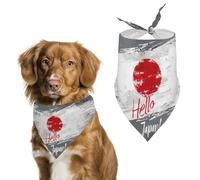 Japanese Flag Hello Japan Dog Bandana Pet Scarf for Small Medium Large Dogs Triangle Bibs Photo Prop Gift