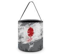 Japanese Flag Hello Japan Halloween Tricking Or Treating Bucket Bags Reusable Candy Basket Tote Pumpkin Party Favor Bag