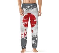 Japanese Flag Hello Japan Men's Pajama Pant Casual Lounge Pants Lightweight Pjs Sleepwear