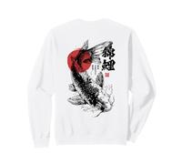 Japanese Flag Koi Fish Haiku Ukyio-e Sumi-e Japan Graphic Sweatshirt