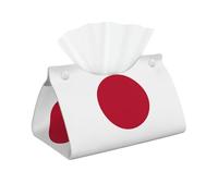 Japanese flag patterned tissue bag, genuine leather long tissue box, suitable for bathroom, bedroom and dining room.