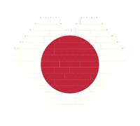 Japanese Flag Print Art Brick Puzzle Heart Shaped DIY Building Blocks Set 3D Jigsaw Home Decor 53 Pieces