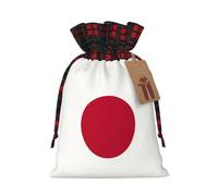 Japanese flag Print Drawstring Bags, Candy Snack Bag, Reusable Holiday Pouches for Wrapping & Storage M