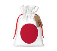 Japanese Flag Print Drawstring Gift Seasonal Bags Celebrations Eco-Conscious Holiday Present Packaging