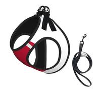 Japanese Flag Print Small Dog Harness And Leash Set, Adjustable Soft Vest With 360° Reflective Straps For Cats Puppy