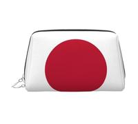Japanese Flag Printed Zippered Toiletry Bag, Wide Open Storage Case for Personal Care Items and Cosmetics