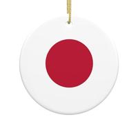 Japanese Flag Printing Winter Christmas Decorative Ceramic Hanging Ornaments For Xmas Tree Holiday Party Decoration