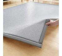 Japanese Floor Mat, Large Cooling Sleeping Pad with Memory Foam Cushion & Non-Slip Bottom, Roll Up Area Rug for Home Yoga Playroom(Grey,200 * 300cm)