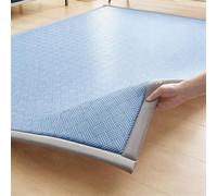 Japanese Floor Mat, Large Cooling Sleeping Pad with Memory Foam Cushion & Non-Slip Bottom, Roll Up Area Rug for Home Yoga Playroom(Blue,80 * 200cm)