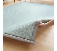 Japanese Floor Mat, Large Cooling Sleeping Pad with Memory Foam Cushion & Non-Slip Bottom, Roll Up Area Rug for Home Yoga Playroom(Green,80 * 200cm)