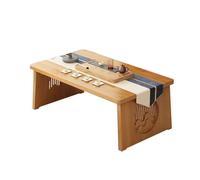 Japanese Floor Table Foldable Bed Laptop Desk Breakfast in Bed Serving Tray Antique Meditation Altar Wooden Tea & Coffee Table (70x40x30cm Logs)