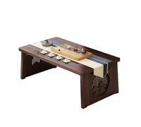 Japanese Floor Table - Foldable Bed Laptop Desk & Breakfast Serving Tray - Antique Wooden Meditation Altar Table for Tea & Coffee (80x40x30cm Walnut Finish)