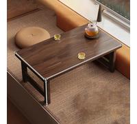 Japanese Floor Table, Folding Coffee Table, Solid Wood Low Tatami Table, Portable Foldable Low Tea Dining Table for Sitting on Floor, Bay Window