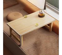Japanese Floor Table, Folding Coffee Table, Solid Wood Low Tatami Table, Portable Foldable Low Tea Dining Table for Sitting on Floor, Bay Window