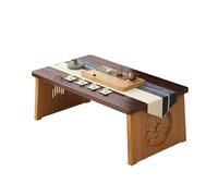 Japanese Floor Table - Multi-Functional Bed Laptop Desk with Foldable Legs Serving Tray for Breakfast Antique Meditation Altar Wood Table (60x40x30cm)