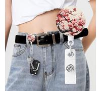 Japanese Floral Cherry Blossom Badge Reels Retractable with Clip and Keychain Funny Cute Badge Clips Id Card Badge Holder for Office Worker Doctor Nurse