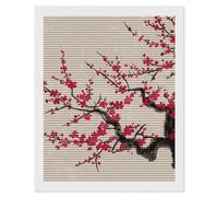 Japanese Floral Cherry Blossom Diamond Art Kits for Adults 16"x20" DIY Diamond Painting Kit for Beginners Gem Art Painting with Round Full Drill Diamonds DIY Paint Paintings for Home Wall Decor Gift