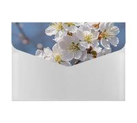 Japanese Floral Cherry Blossom Expanding File Folder 6 Pockets Accordion File Organizer Portable Letter A4 Size Folders with Snap Closure for Document Paper Receipt Office Supplies