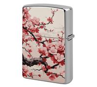 Japanese Floral Cherry Blossom Lighter Case Pouch Double-Sided Metal Lighter Sleeve Scratch & Drop Resistant Lighters Protector Fits Standard Kerosene Lighters Pocket Protective Cover for Camping Part
