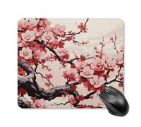 Japanese Floral Cherry Blossom Mouse Pad Square Laptop Mouse Mat Cute Computer Mousepad Keyboard Pad Non-Slip Desk Pads for Gaming Office Work Home 25 * 30cm