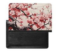 Japanese Floral Cherry Blossom Passport Holder Slim Travel Wallet RFID Blocking Card Case Cover Passport Cover Protector Essentials with Credit Card Slots for Women/Men
