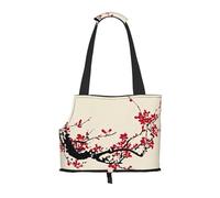 Japanese Floral Cherry Blossom Patterned pet shoulder bag 26 * 34cm lightweight breathable travel pet bag weekend pet travel set