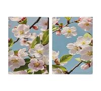 Japanese Floral Cherry Blossom PU Leather Passport Holder, Multiple Pockets Passport Cover, Travel Document Organizer for Men Women