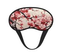 Japanese Floral Cherry Blossom Sleep Mask for Women Men Soft Travel Eye Mask with Adjustable Straps Sleeping Eye Shade Cover for Travel Yoga Nap Sleeping