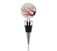 Japanese Floral Cherry Blossom Wine Stoppers Reusable Wine Bottle Stopper Decorative Champagne Stoppers Silicone Beverage Bottle Sealer Keep Fresh, Leakproof Wines Saver for Bar Party Decor