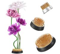 Japanese Floral Pin Holder Set - 3 Pieces, Round Design For Flower Arranging