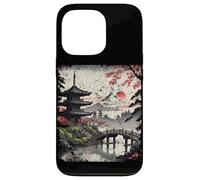 Japanese Flowers Floral Art Sakura Anime Mountain Landscape Case for iPhone 13 Pro