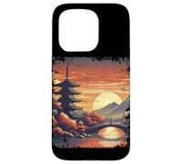 Japanese Flowers Floral Art Sakura Anime Mountain Landscape Case for iPhone 15 Pro