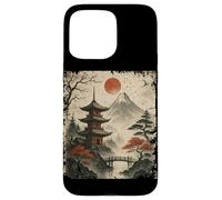 Japanese Flowers Floral Art Sakura Anime Mountain Landscape Case for iPhone 15 Pro Max