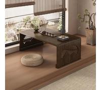 Japanese Folding Coffee Table - Large Low Rectangular Table, Space-Saving Design, No Installation Required, Ideal for Living Room or Office, Tatami Style