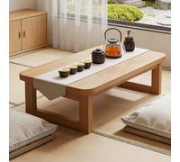 Japanese Folding Coffee Table - Low Floor Table for Sitting Mtat Altar Table for Living Room & Tea Ceremony Wooden Compact Design (23.6"x14.5"x15.7")