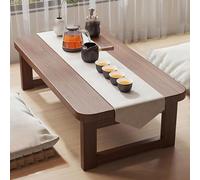 Japanese Folding Coffee Table - Low Floor Table for Sitting Mtat Altar Table for Living Room & Tea Ceremony Compact & Stylish (Brown 23.6"x14.5"x13.7")
