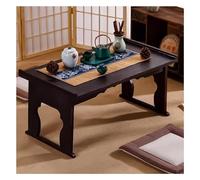 Japanese Folding Floor Table, Retro Wooden Tea Table for Meditation and Altar, Compact Design for Bay Window