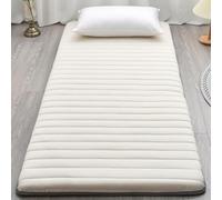 Japanese Folding Futon Mattress Portable 5cm Thick Multi-Color Various Sizes (Cream Color 90 x 190 cm) - Ideal for Bedroom Guest Room and Travel.