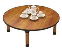 Japanese Folding Low Table Portable Round Picnic Table Adjustable Floor Desk for Study Writing Gaming Breakfast - Perfect for Sitting on the Floor