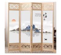 Japanese Folding Screen Room Divider, Wooden Freestanding Dressing Screen Partition - Portable Wall Separating, for Bedroom Studio Apartment Dorms, 4 Panel 180 200cm High