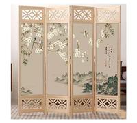 Japanese Folding Screen Room Divider, Wooden Freestanding Dressing Screen Partition - Portable Wall Separating, for Bedroom Studio Apartment Dorms, 4 Panel 180 200cm High (Color : Style B, S