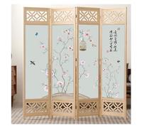 Japanese Folding Screen Room Divider, Wooden Freestanding Dressing Screen Partition - Portable Wall Separating, for Bedroom Studio Apartment Dorms, 4 Panel 180 200cm High