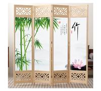Japanese Folding Screen Room Divider, Wooden Freestanding Dressing Screen Partition - Portable Wall Separating, for Bedroom Studio Apartment Dorms, 4 Panel 180 200cm High