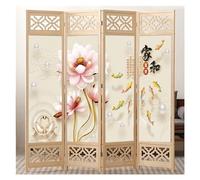 Japanese Folding Screen Room Divider, Wooden Freestanding Dressing Screen Partition - Portable Wall Separating, for Bedroom Studio Apartment Dorms, 4 Panel 180 200cm High