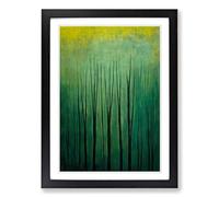 Japanese Forest Abstract Framed Print | A2 Black Framed Wall Art | Ready to Hang | Asian Landscape Picture | Living Room Bedroom Lounge Office