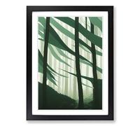 Japanese Forest Framed Wall Art Print A2 Black