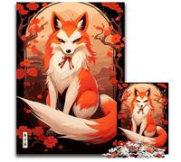 Japanese Fox Jigsaw Puzzles for Adults 1000 Piece Paper Jigsaw Puzzles for Adults Perfect Home Or Office Decor Ideal 1000 PCS(38x26cm)