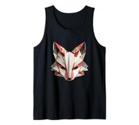 Japanese Fox Mask Kitsune Inari Yokai Origami Style Tank Top