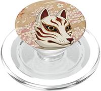 Japanese Fox Mask Sakura Art Traditional PopSockets PopGrip for MagSafe